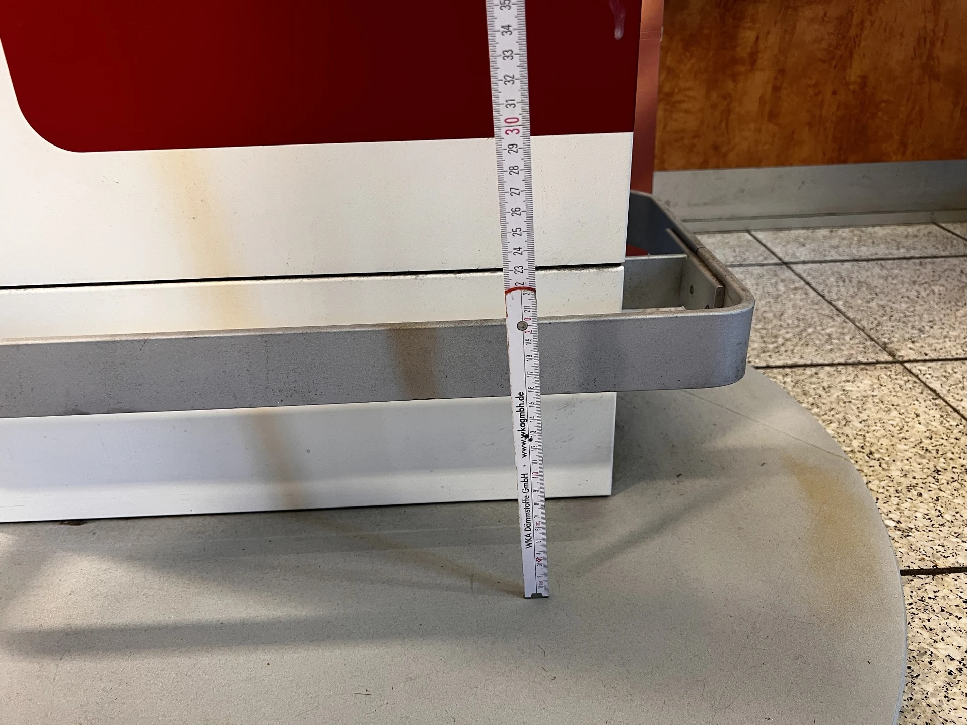 Reference photographs of the REWE service point, documenting its appearance and dimensions for the 3D model — 2